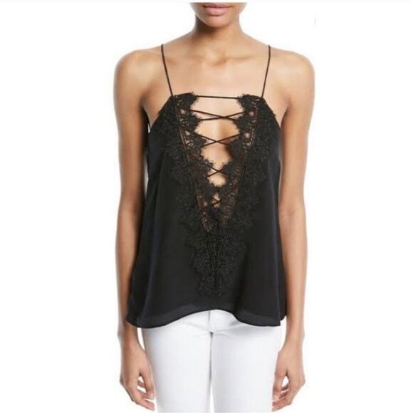 Cami NYC Charlie lace trimmed Black Blouse Tank XS NWT - Picture 2 of 8